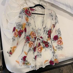 Cotton Candy Floral Romper